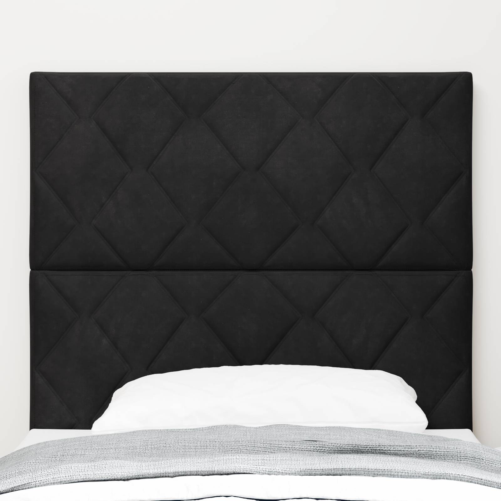 vidaXL LED Kopfteil Diamantblock Design Schwarz 90 cm Samt