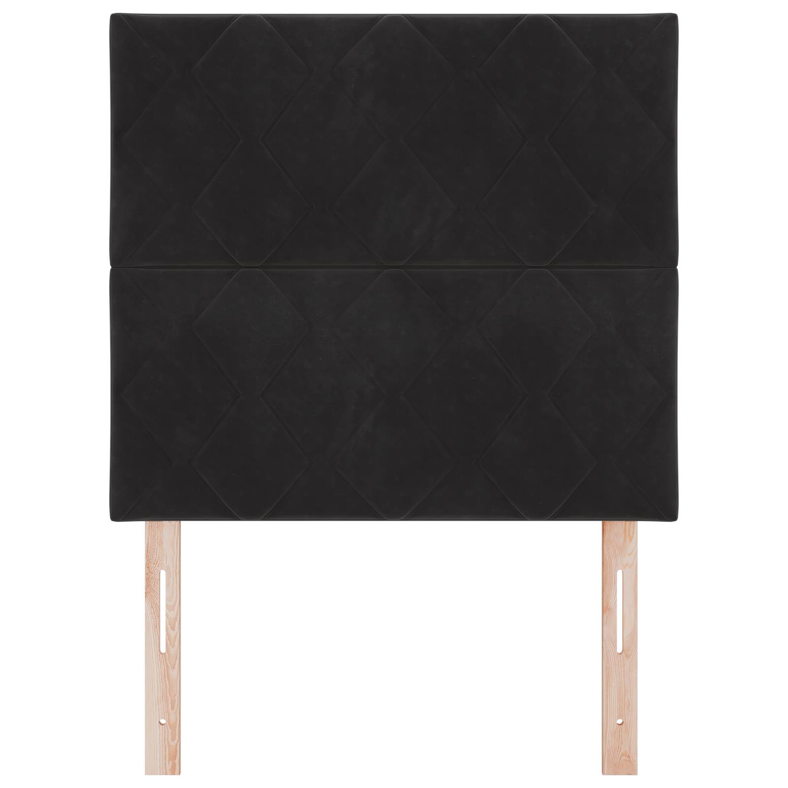 vidaXL LED Kopfteil Diamantblock Design Schwarz 90 cm Samt