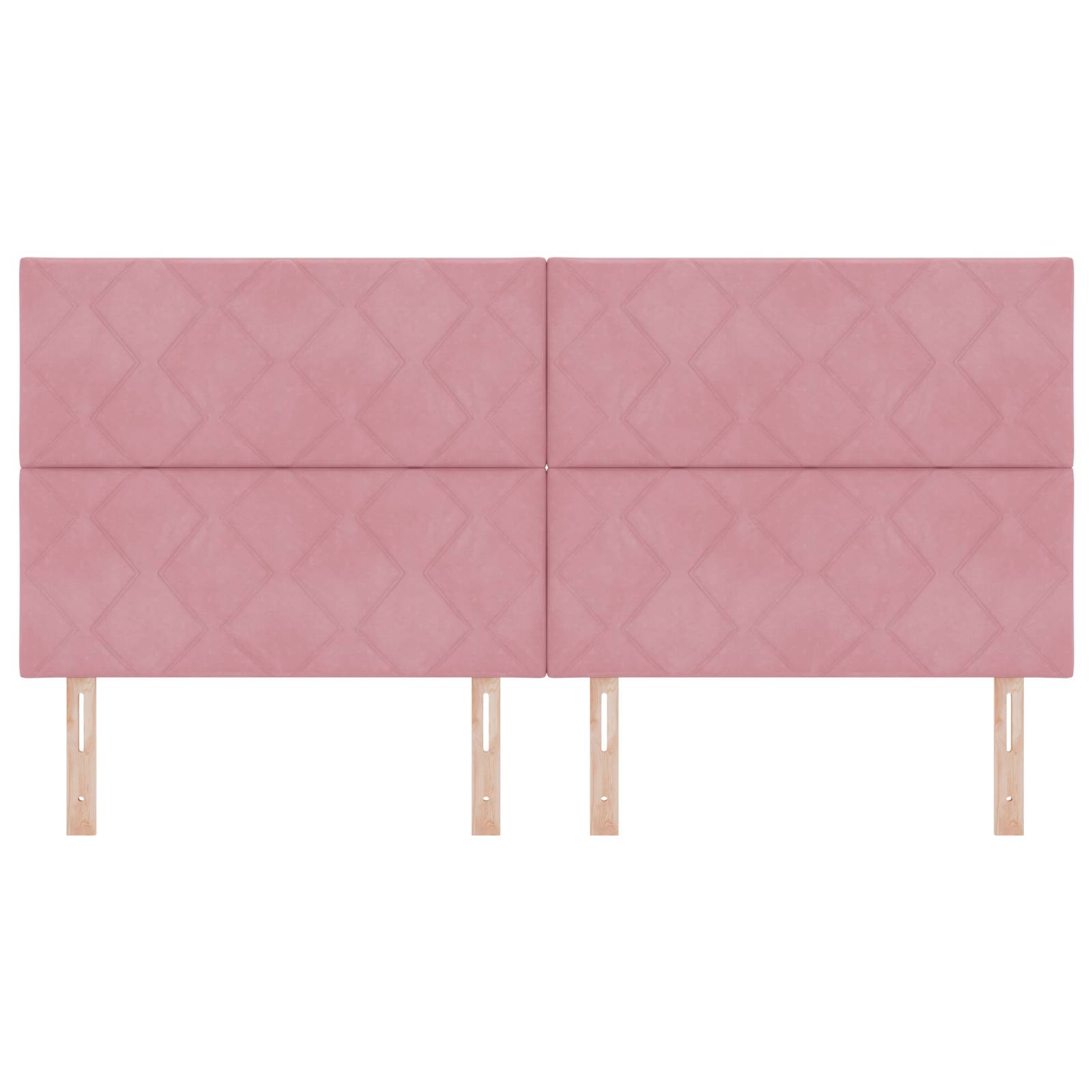 vidaXL Kopfteil Diamantblock Design Rosa 200 cm Samt