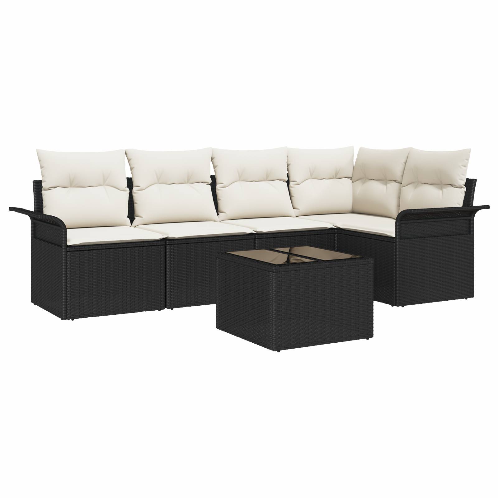 vidaXL 5-teiliges Garten Sofa Set mit Kissen Braun Poly Rattan