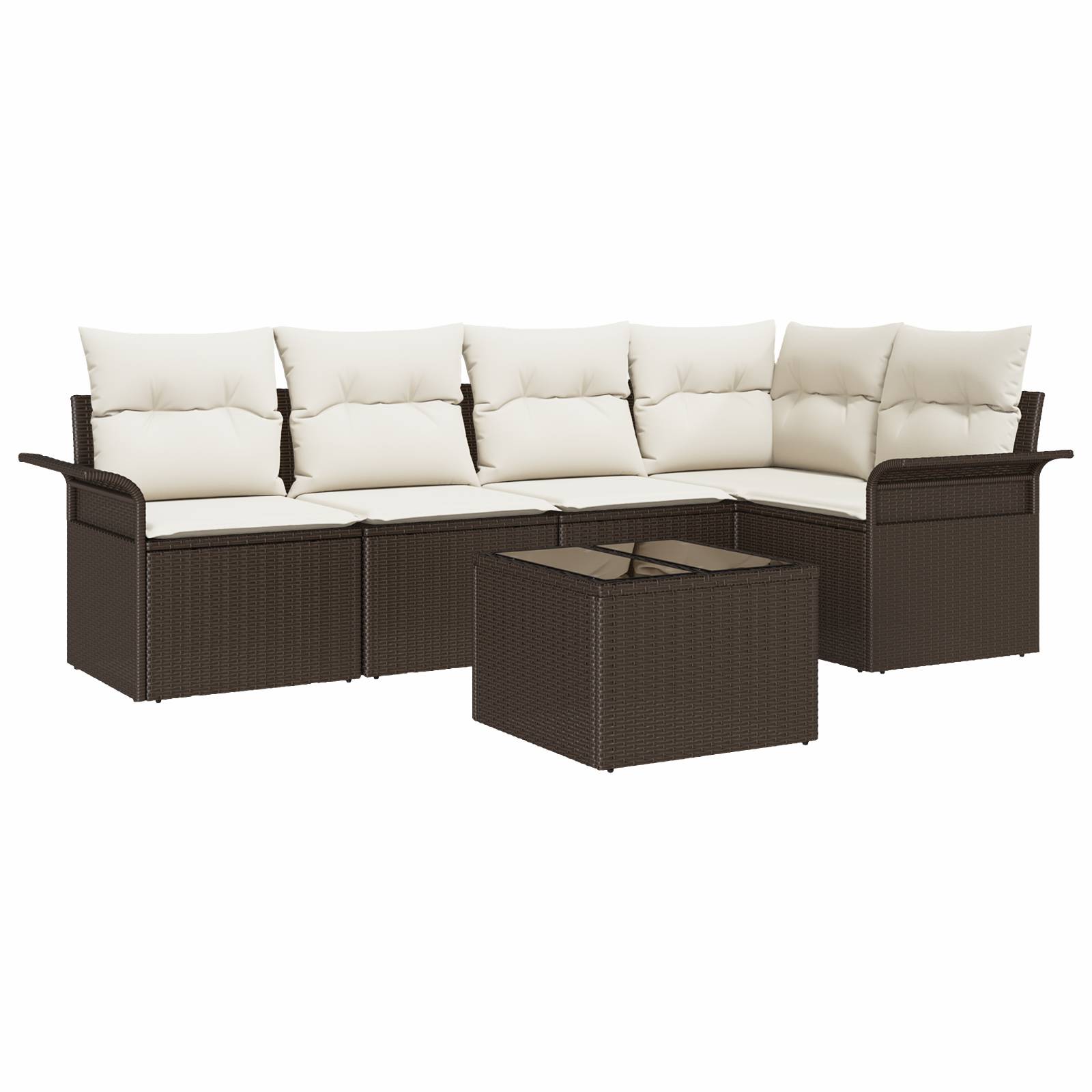 vidaXL 5-teiliges Garten Sofa Set mit Kissen Grau Poly-Rattan