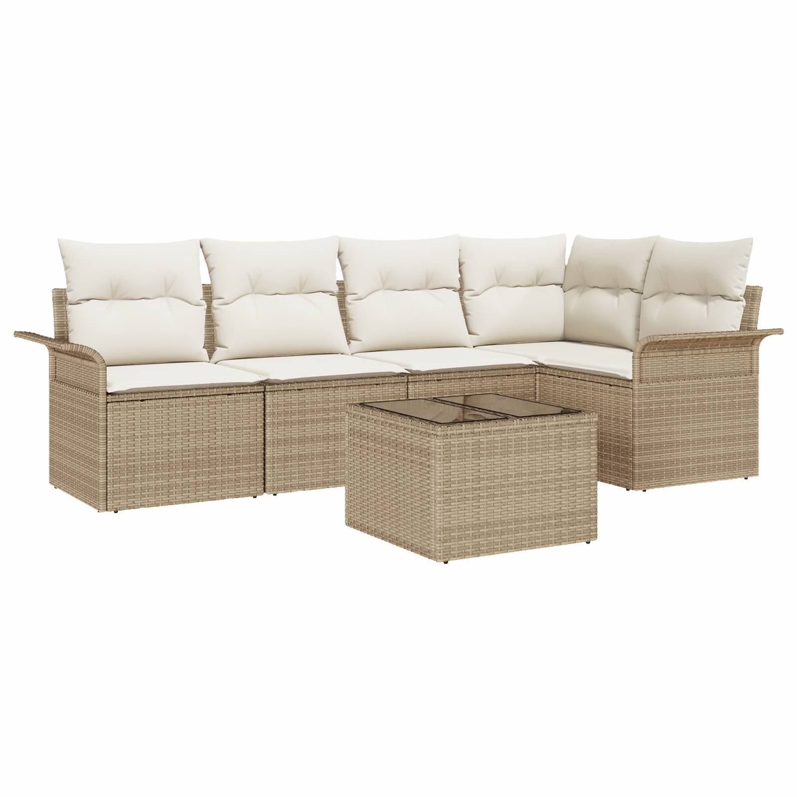 vidaXL 6-teiliges Garten Sofa Set mit Kissen Braunes Poly Rattan