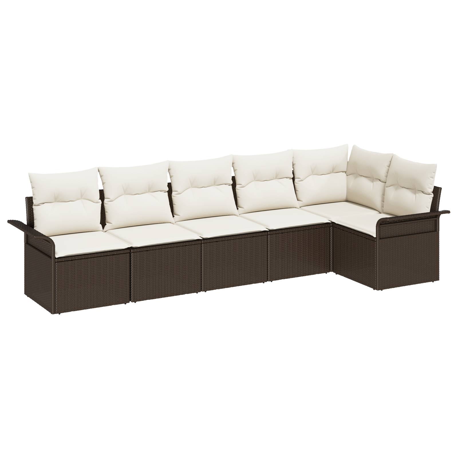 vidaXL 6-teiliges Garten Sofa Set mit Kissen Braun Poly Rattan