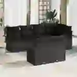 vidaXL 7-teiliges Garten-Sofa-Set mit Kissen Schwarz Poly-Rattan vidaXL 7-teiliges Garten-Sofa-Set mit Kissen Schwarz Poly-Rattan