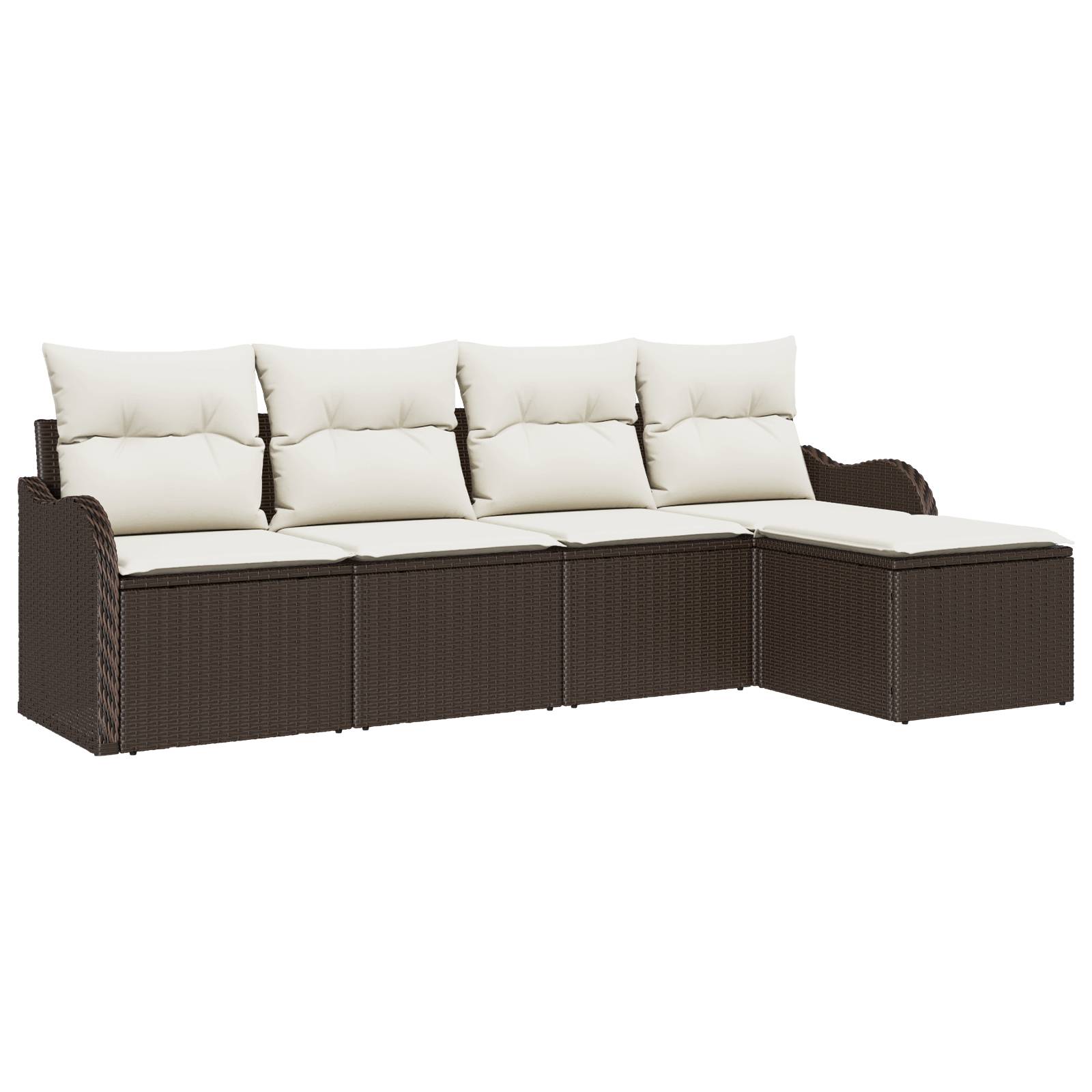 vidaXL 5-teiliges Garten sofa Set mit Kissen aus braunem Poly Rattan