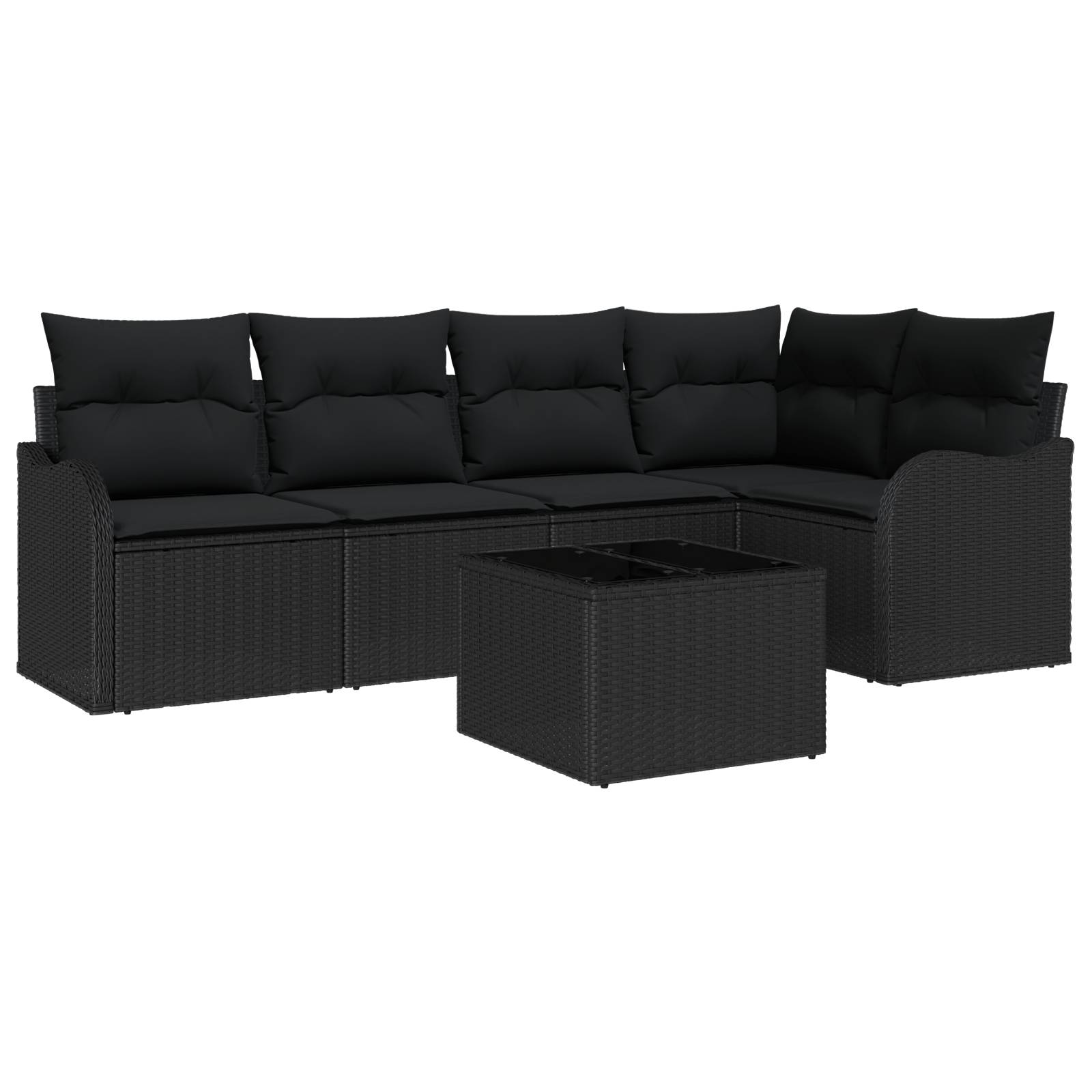 vidaXL 6 teiliges Garten Sofa Set mit Kissen Beige Poly Rattan