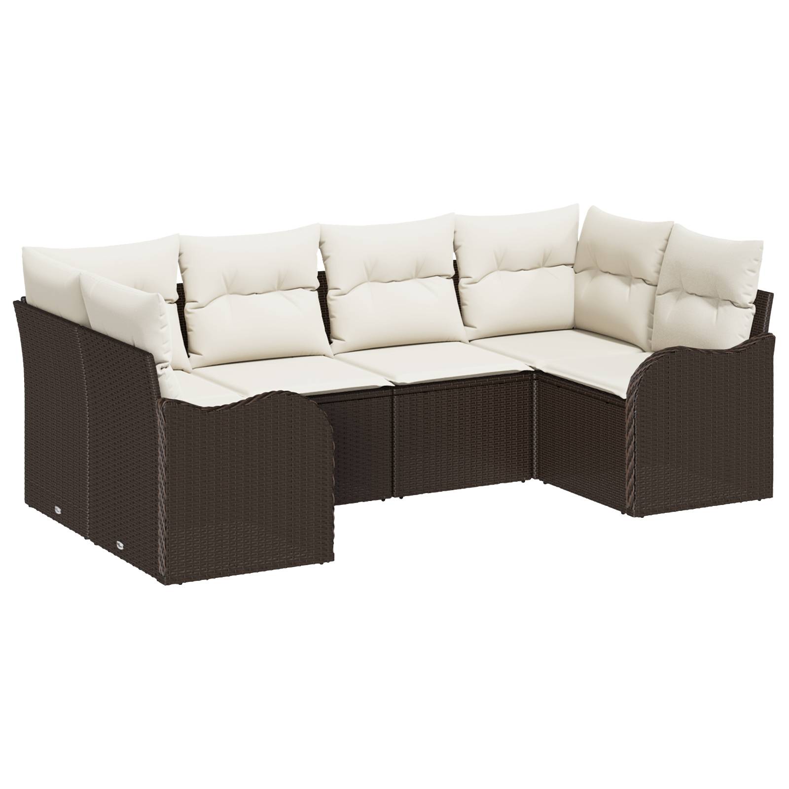 vidaXL 6-teiliges Garten Sofa Set mit Kissen Braun Poly Rattan