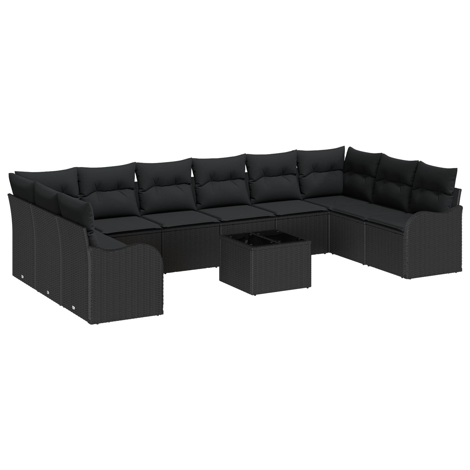 vidaXL 11-teiliges Garten Sofa Set mit Kissen Beige Poly Rattan