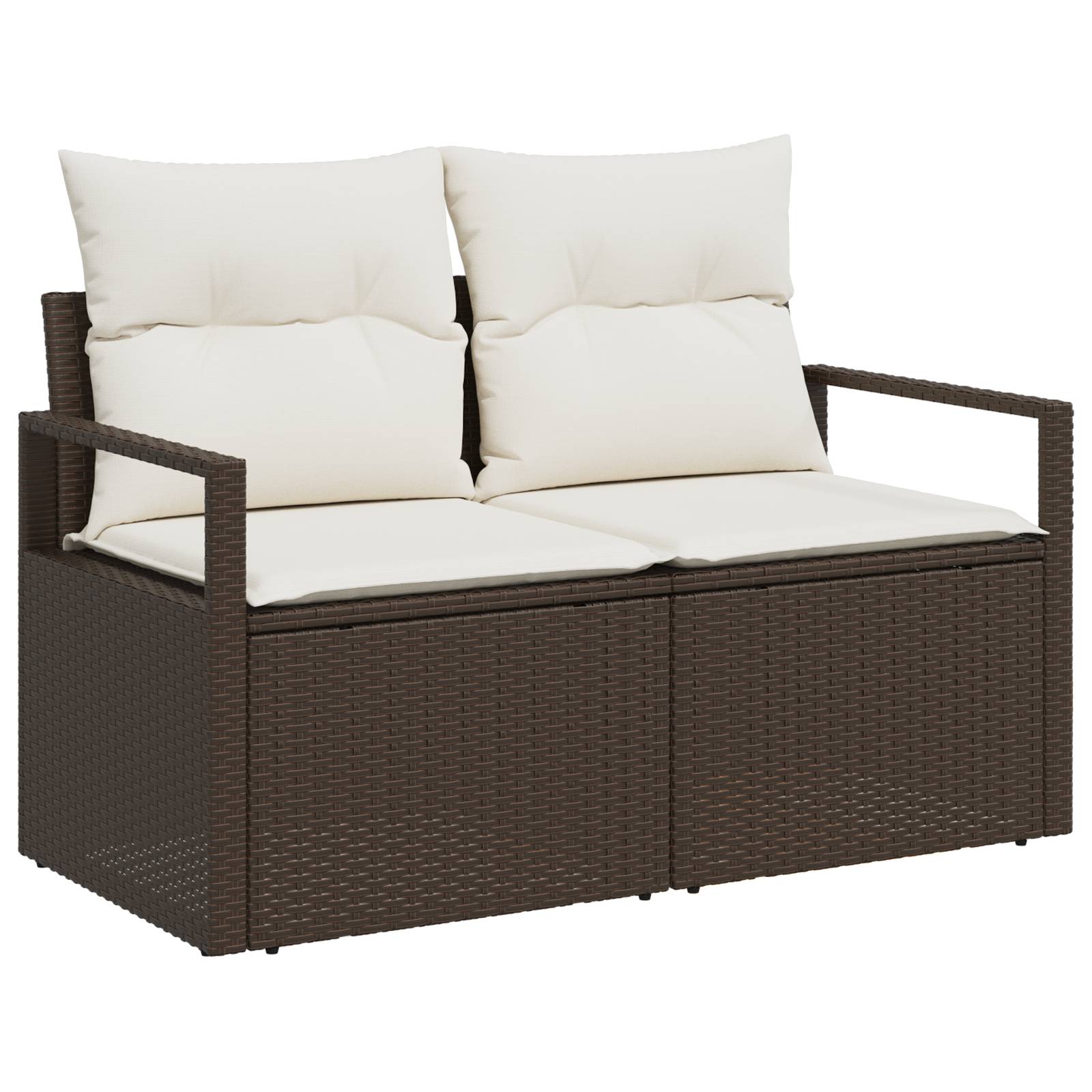 vidaXL 9-teiliges Garten Sofa Set mit Kissen in Braun aus Poly Rattan
