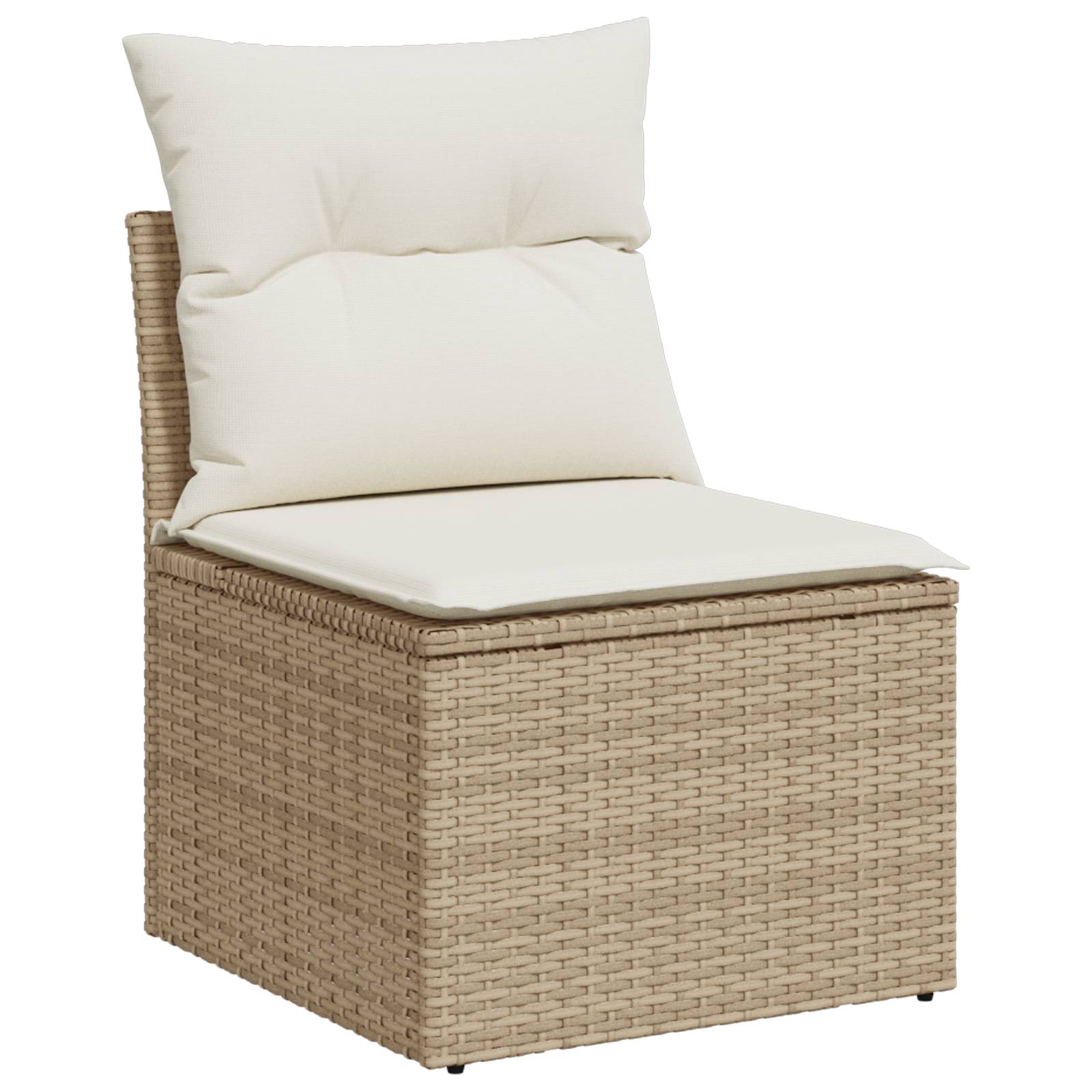 vidaXL 6-teiliges Garten Sofa Set mit Kissen Beige Poly Rattan Akazie