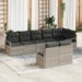 vidaXL 8-teiliges Garten Sofa Set mit Kissen Hellgrau Poly Rattan vidaXL 8-teiliges Garten Sofa Set mit Kissen Hellgrau Poly Rattan