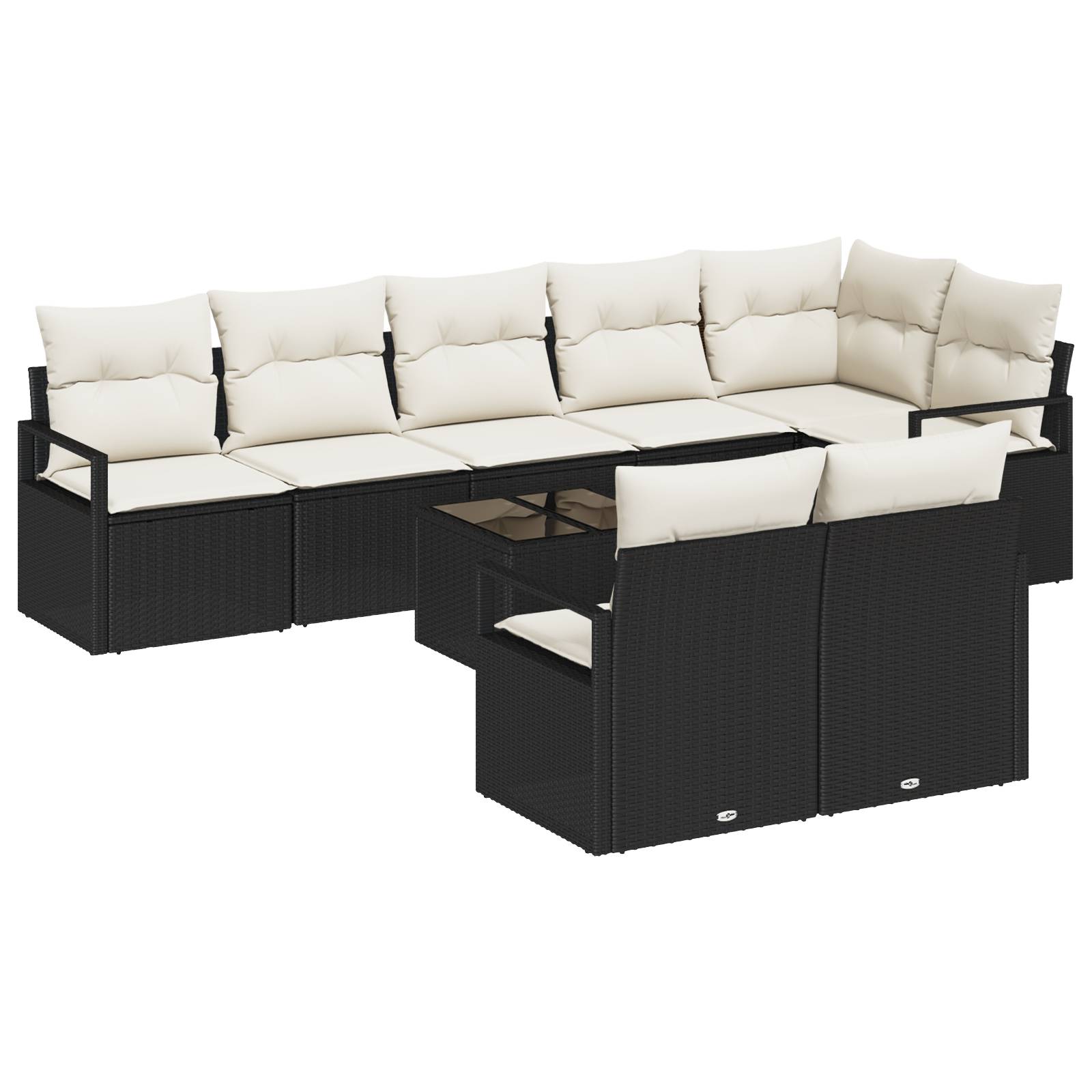 vidaXL 8-teiliges Garten-Sofa-Set mit Kissen Braun Poly-Rattan