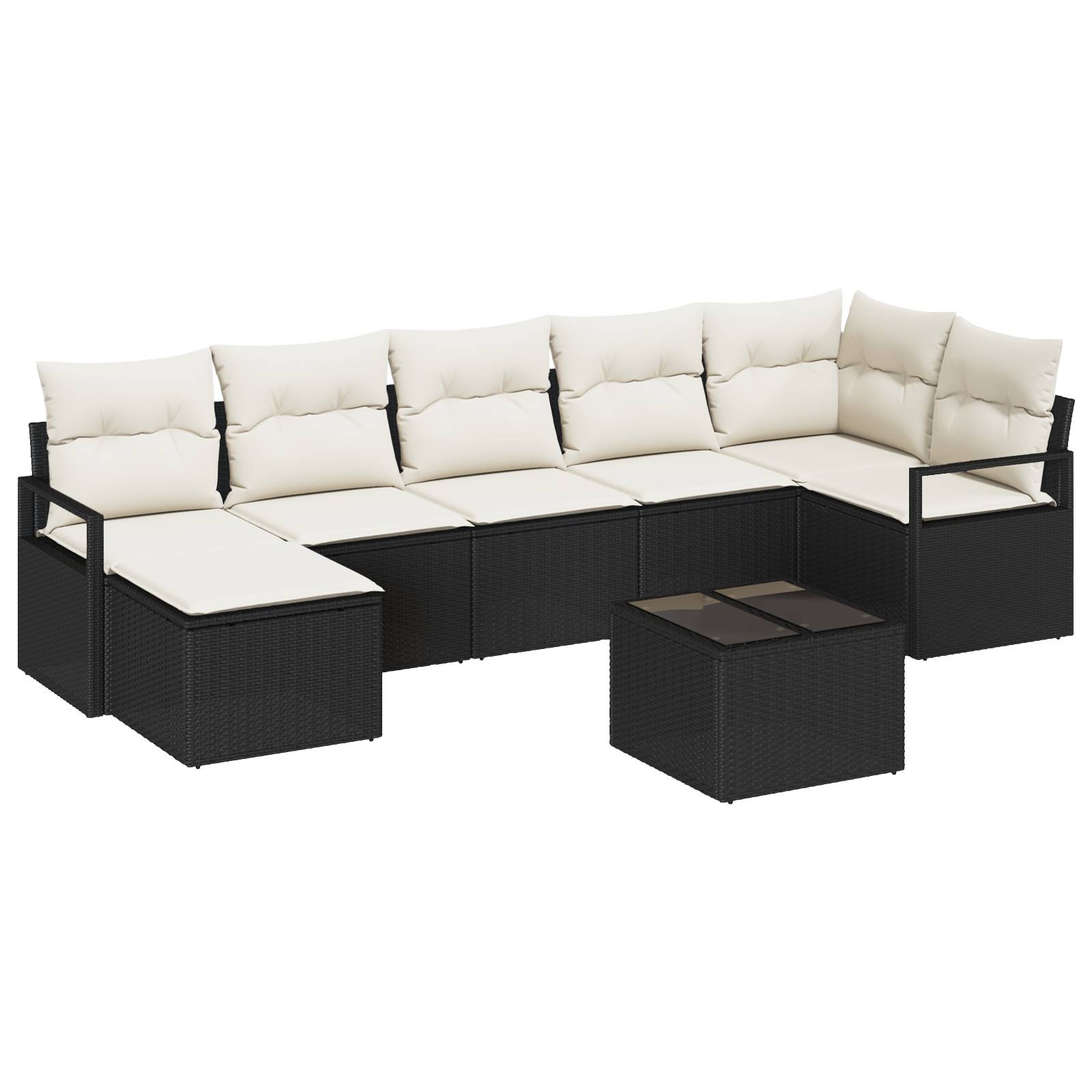 vidaXL 7-teiliges Garten Sofa Set mit Kissen braun Poly Rattan