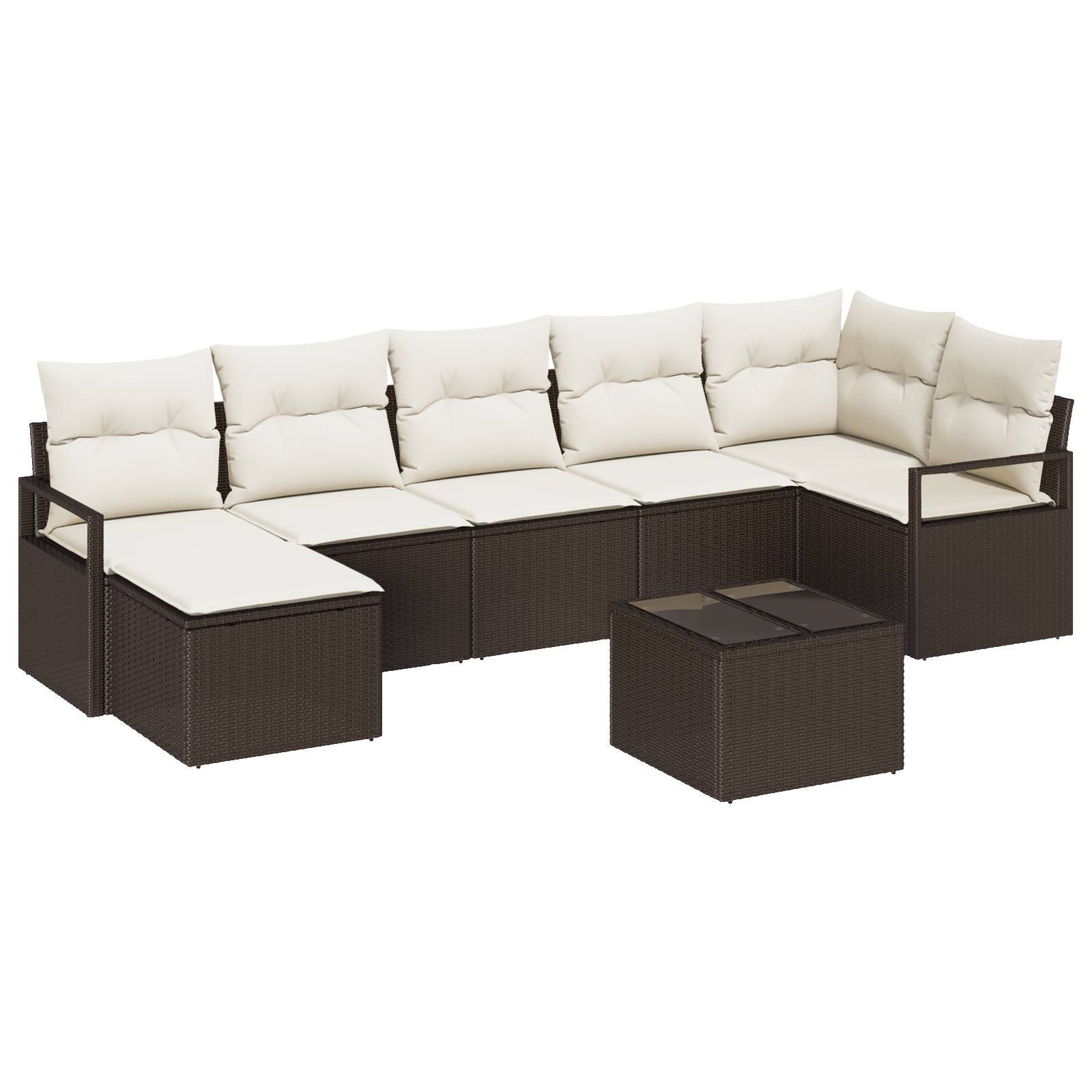 vidaXL 7-teilige Garten Sofa Set mit Kissen Grau Poly Rattan