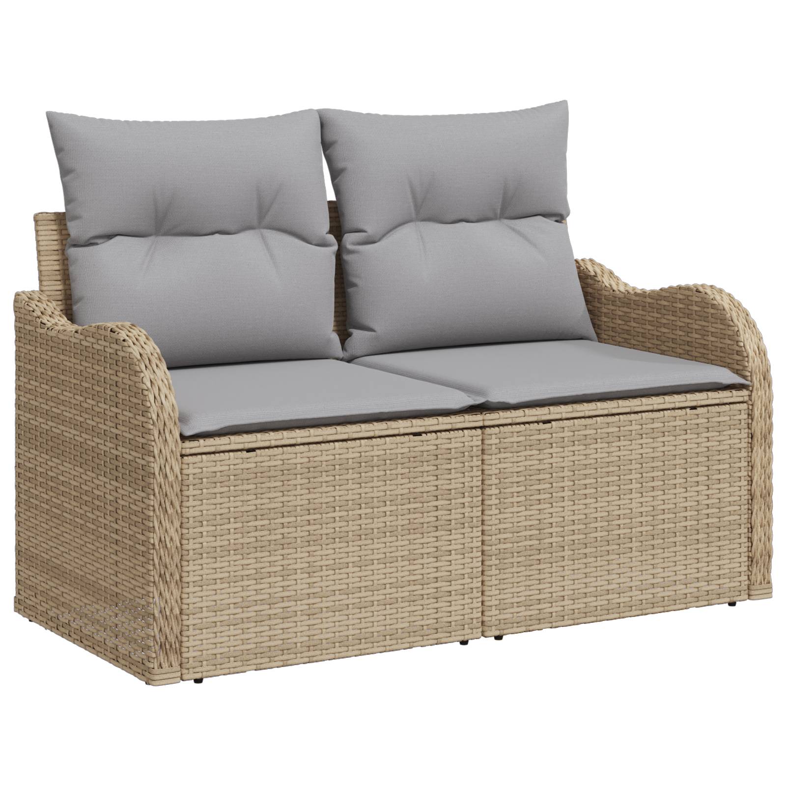 vidaXL 8-teiliges Garten-Sofa-Set mit Kissen Beige Poly Rattan