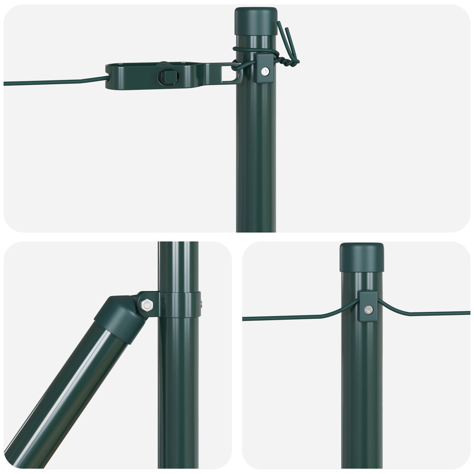 vidaXL Zaunpfosten 7 Stk. Grün Ø32 mm 100 cm Verzinkter Stahl