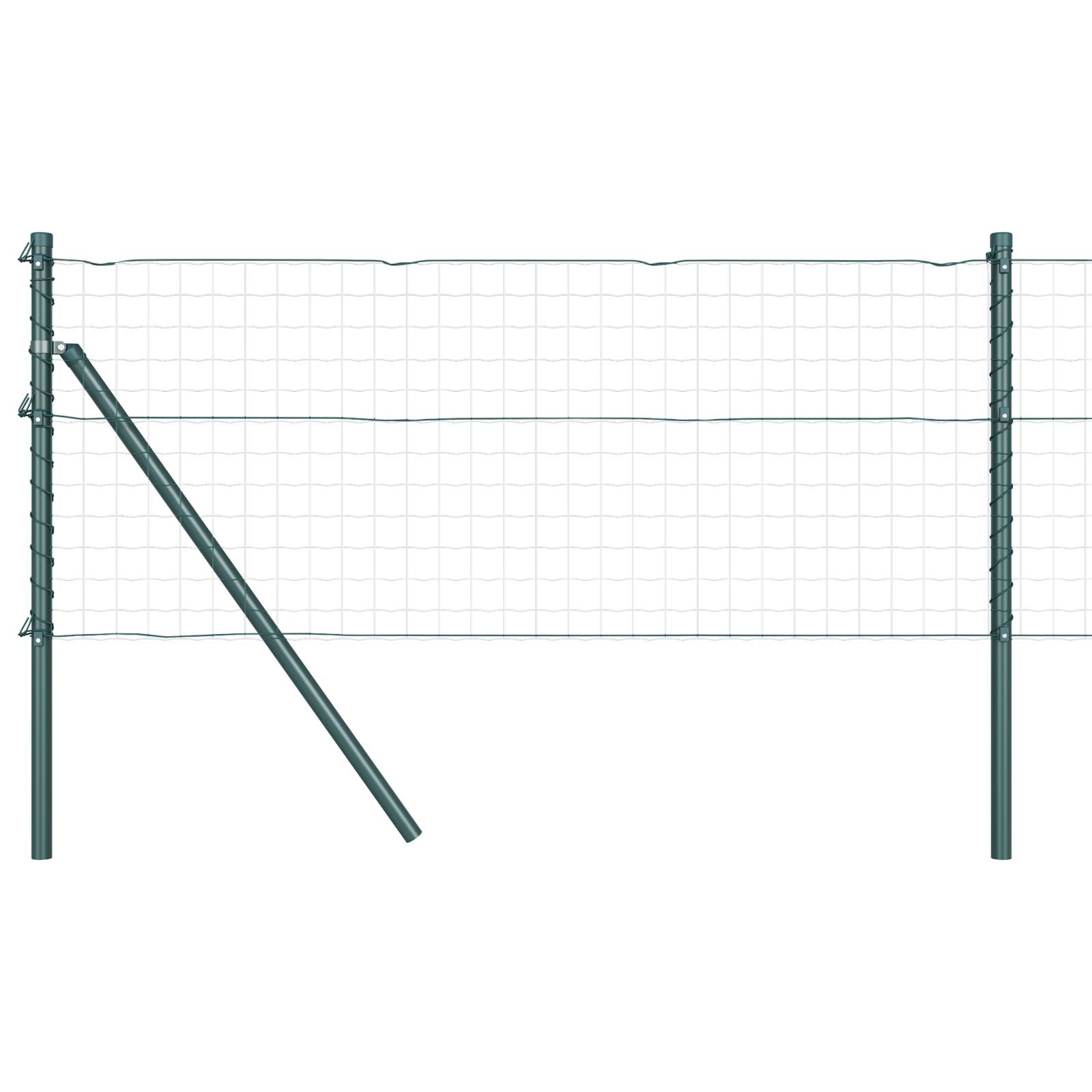 vidaXL Zaunpfosten 13 Stk. Grün Ø32 mm 80 cm Verzinkter Stahl