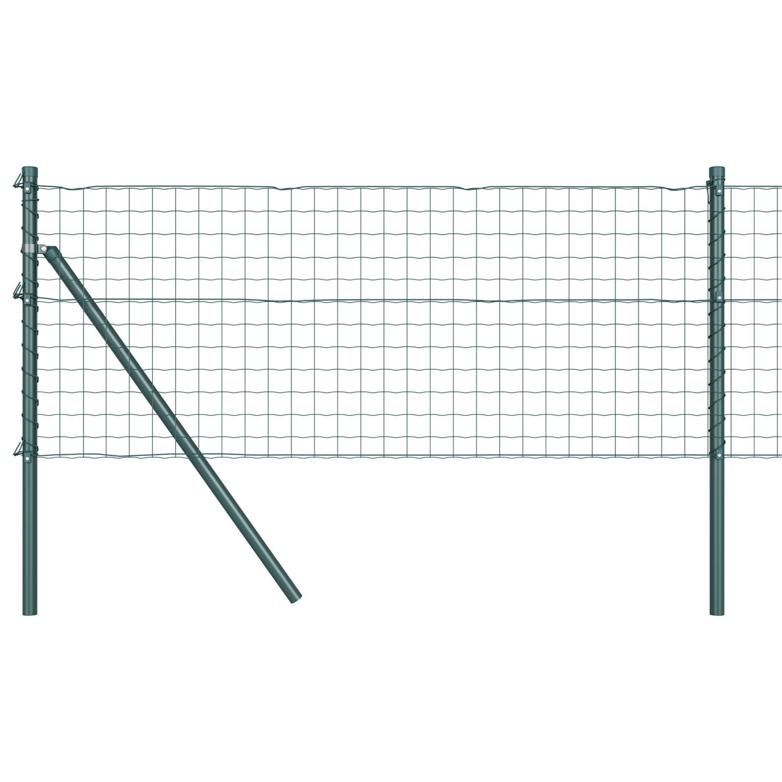 vidaXL Euro Zaun mit 7 Posts 0.8x10 m verzinktem Stahl Grün