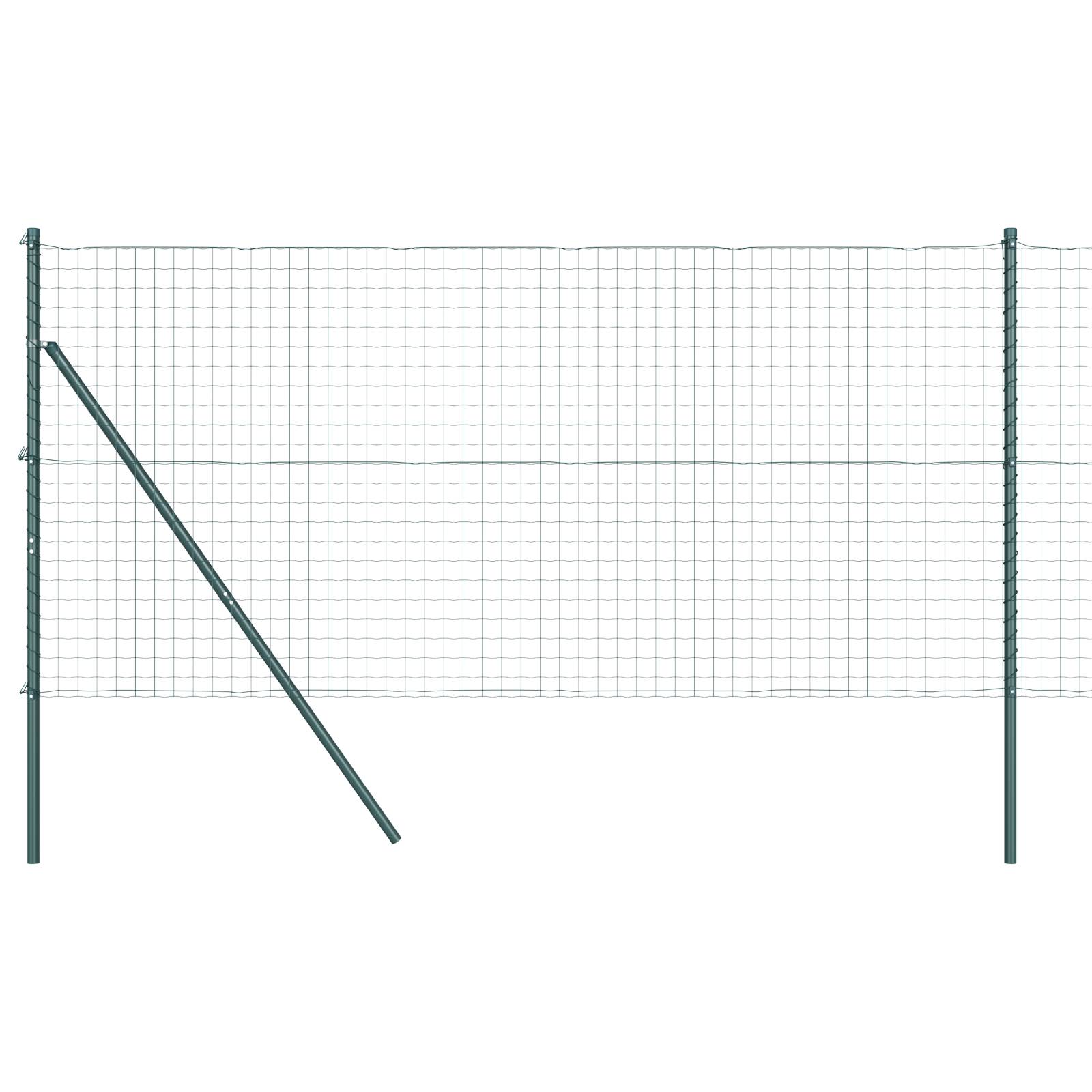 vidaXL Euro Zaun mit 7 Pfosten 1,2x10 m Galvanisierter Stahl Grün