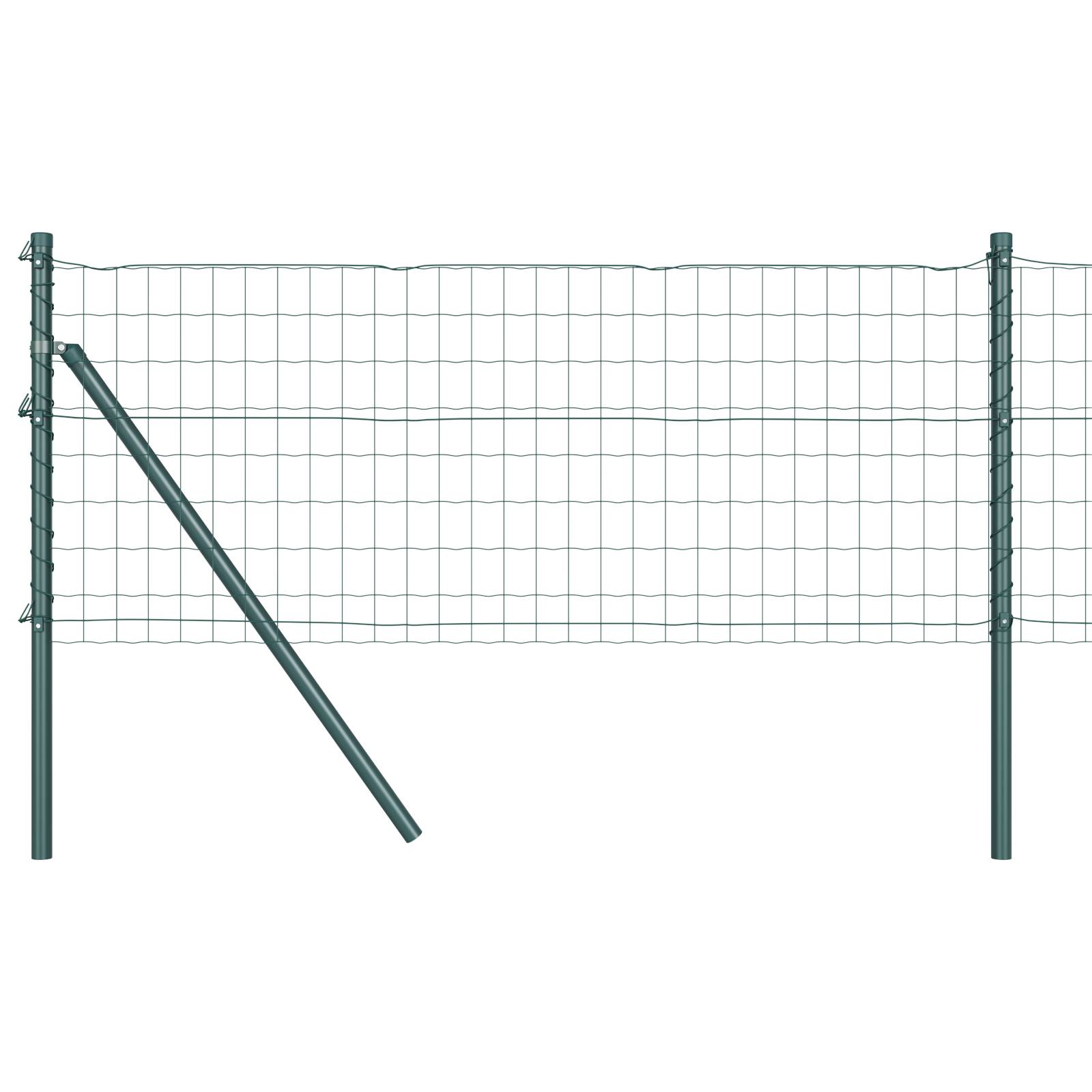 vidaXL Euro Zaun mit 13 Pfosten 0.6x50 m verzinkter Stahl Grün