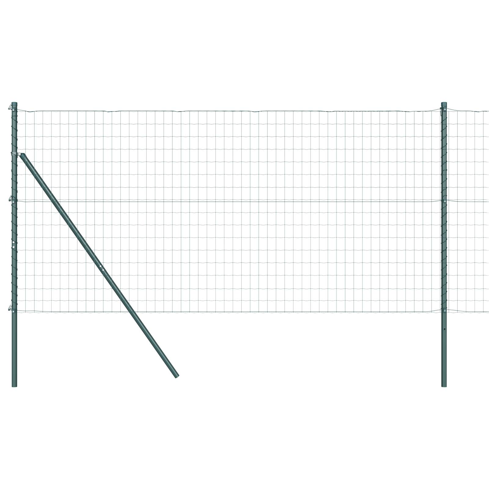 vidaXL Euro-Zaun mit 7 Pfosten 1x10 m Verzinkter Stahl Grün