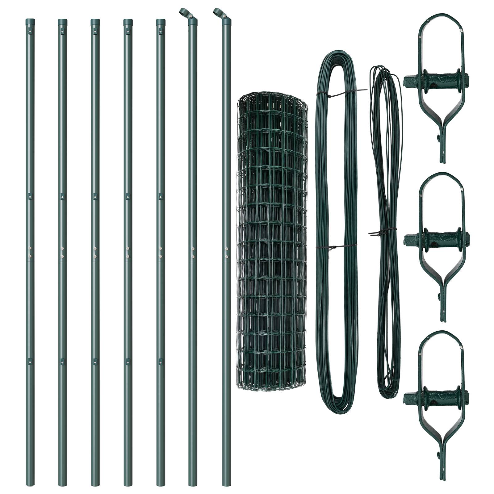 vidaXL Euro Zaun mit 7 Pfosten 1,2x10 m verzinkter Stahl grün