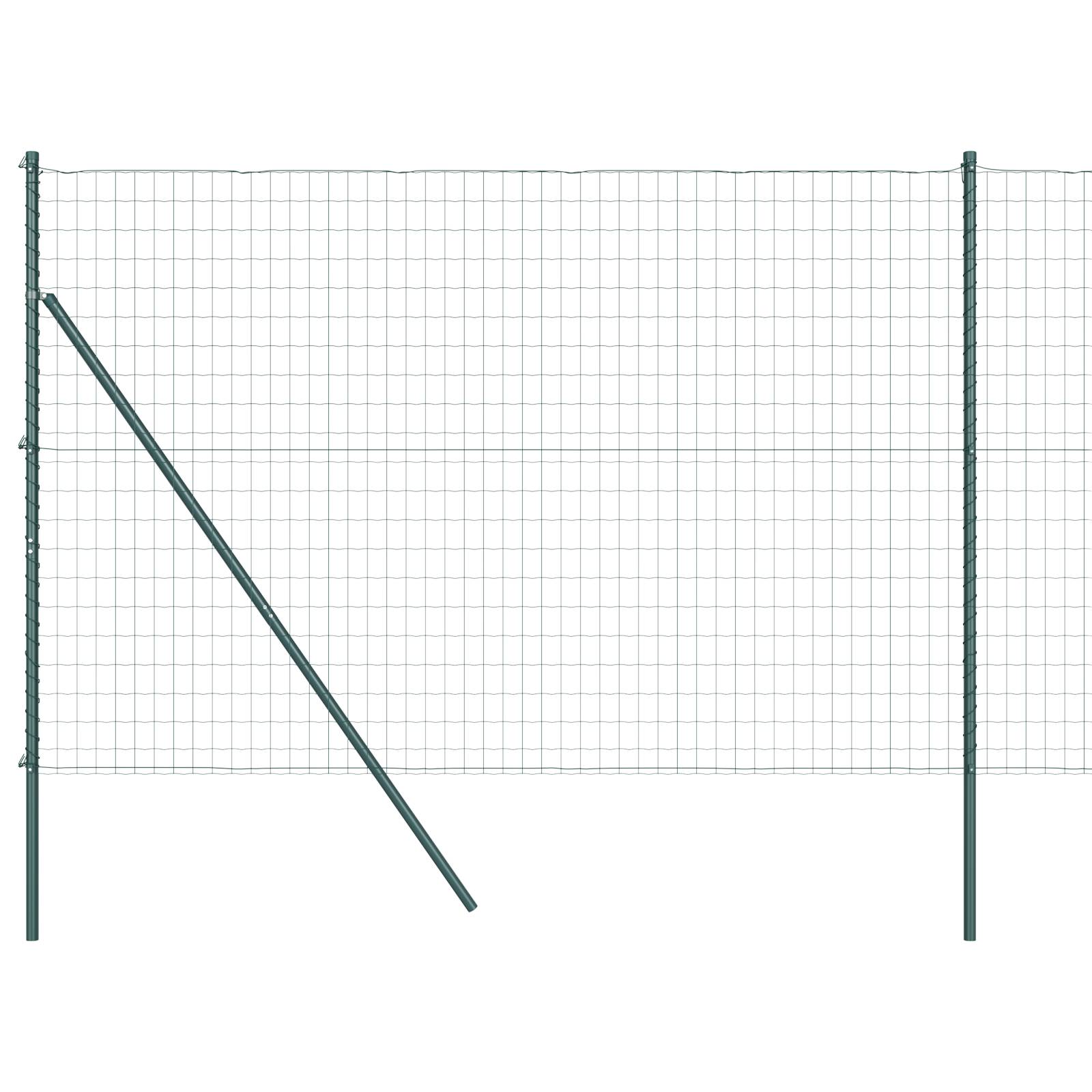 vidaXL Euro Zaun mit 7 Pfosten 1.5x10 m verzinkter Stahl Grün