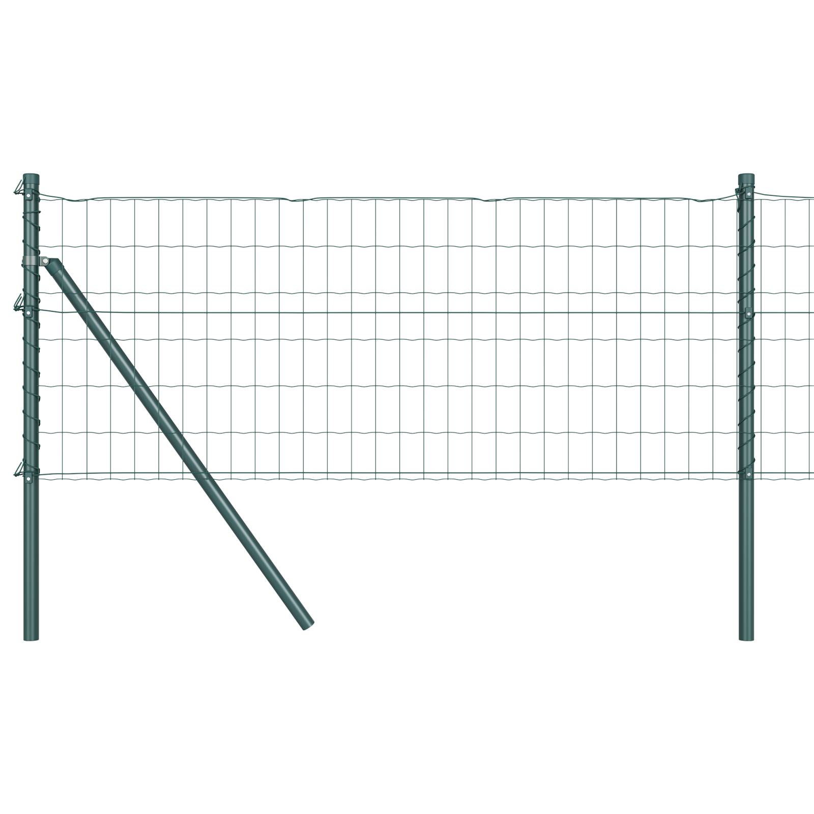 vidaXL Euro Zaun mit 7 Pfosten 0.8x10 m verzinkter Stahl grün