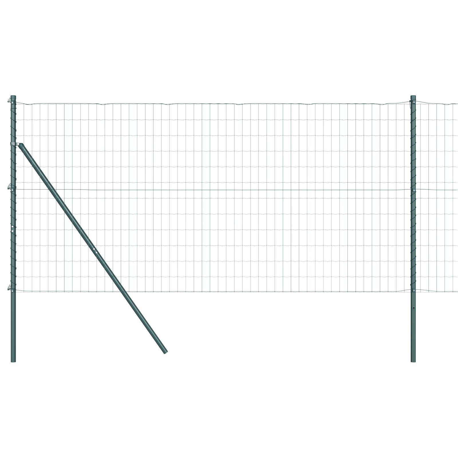vidaXL Euro Zaun mit 7 Pfosten 1.4x10 m Verzinkter Stahl Grün