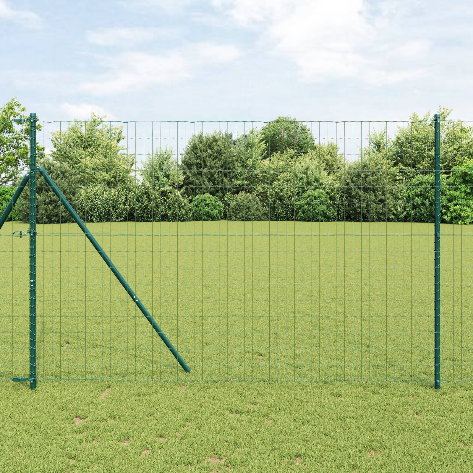 vidaXL Euro Zaun mit 7 Pfosten 1,6x10 m verzinkter Stahl Grün