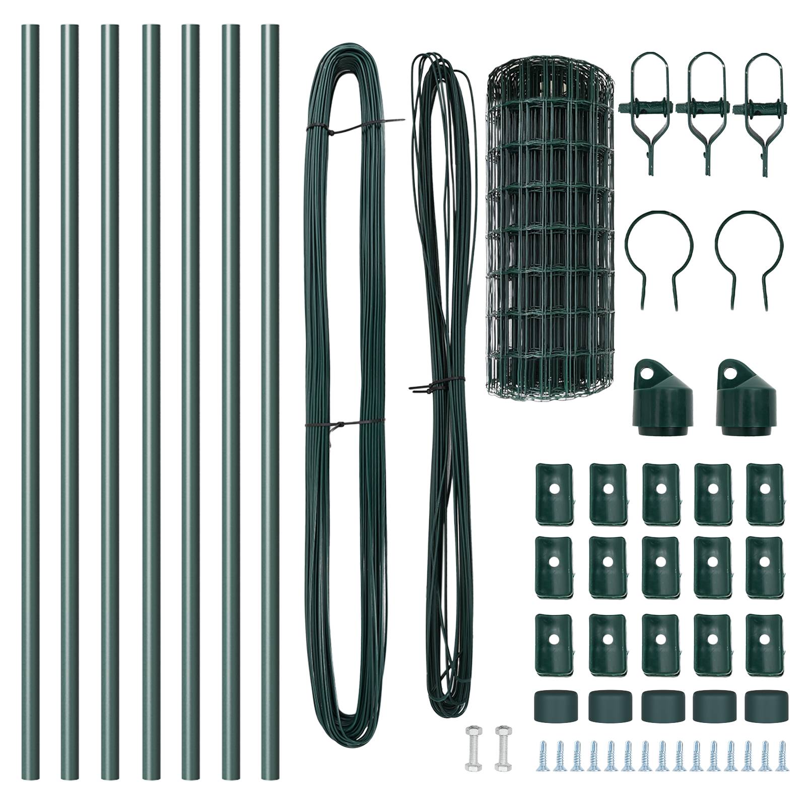 vidaXL Euro Zaun mit 7 Pfosten 0,8x10 m verzinkter Stahl Grün