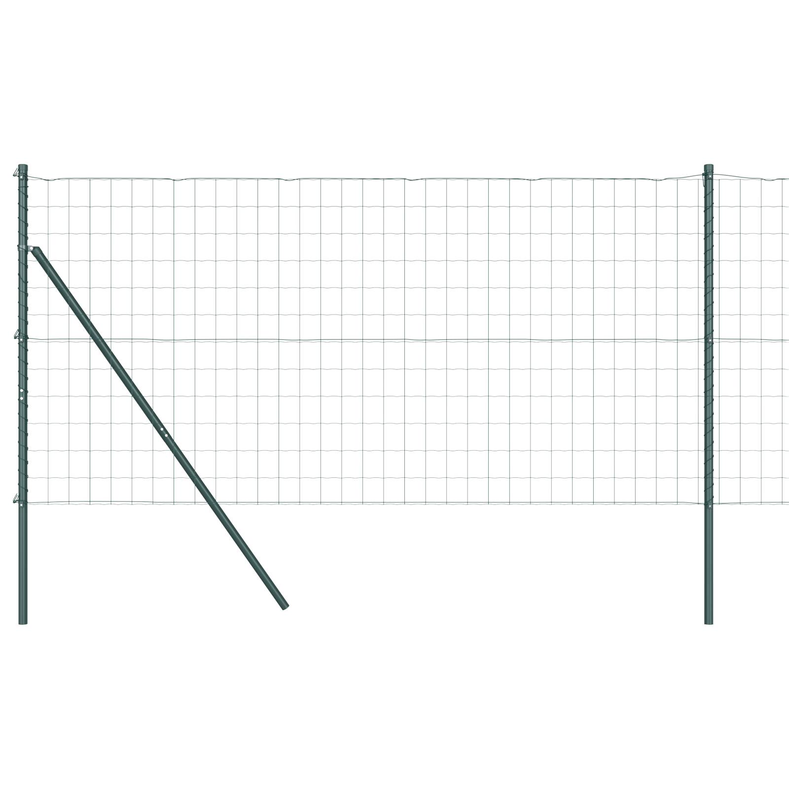 vidaXL Euro Zaun mit 7 Pfosten 1x10 m verzinkter Stahl grün