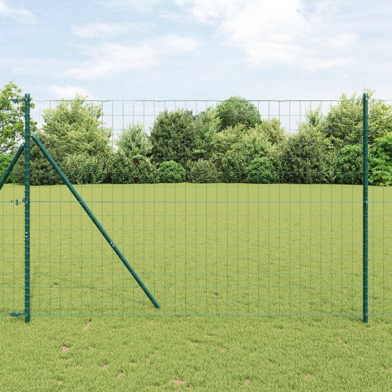vidaXL Euro-Zaun Grün 1.5x10 m Stahl