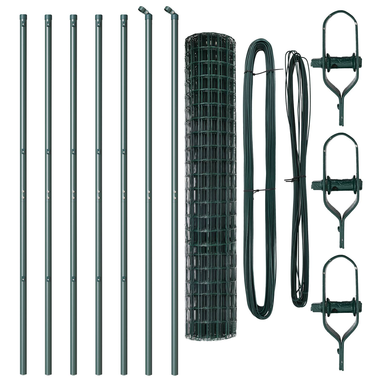 vidaXL Euro Zaun mit 7 Pfosten 1,6 x 10 m verzinkter Stahl Grün