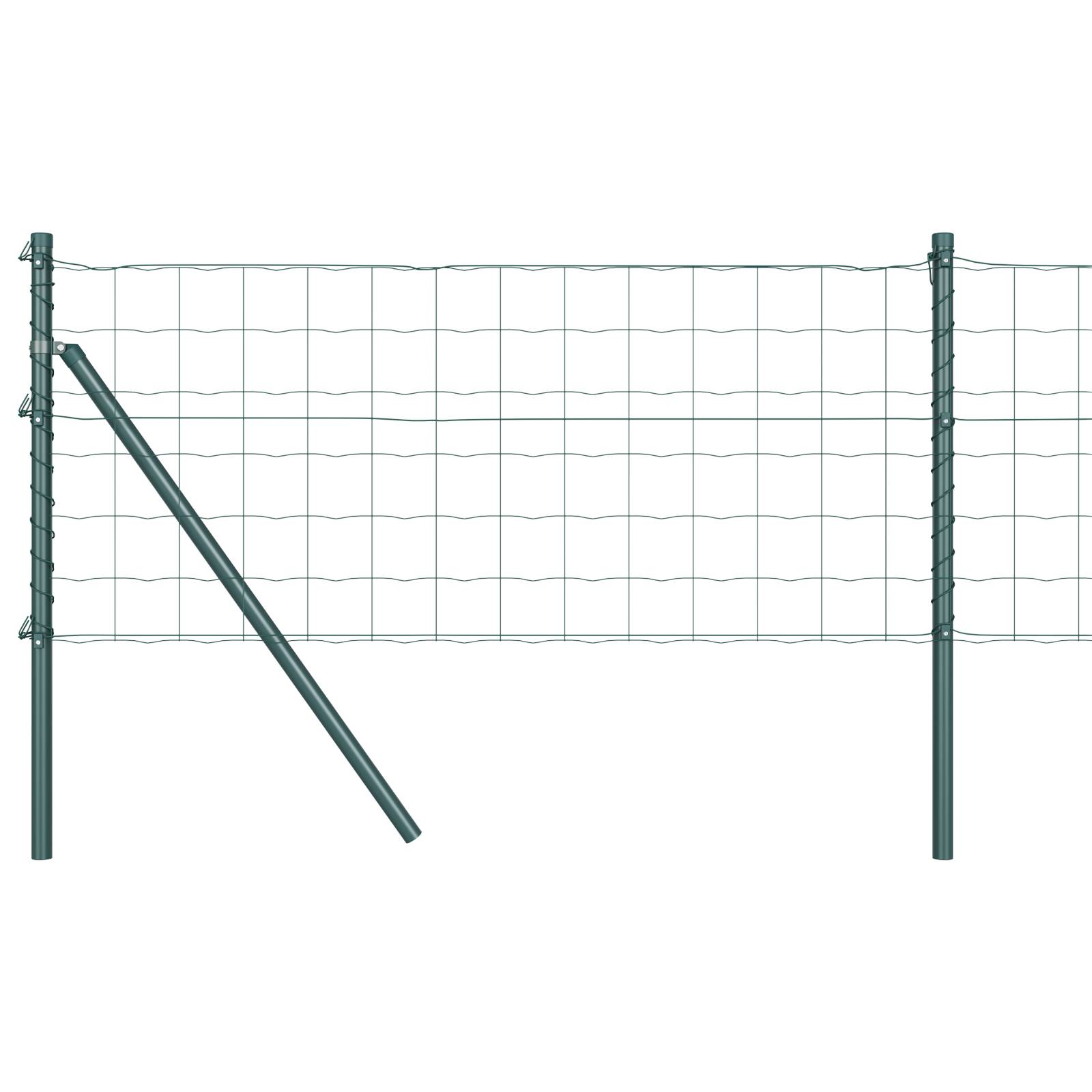 vidaXL Eurozaun mit 13 Pfosten 0,4x50 m verzinkter Stahl Grün