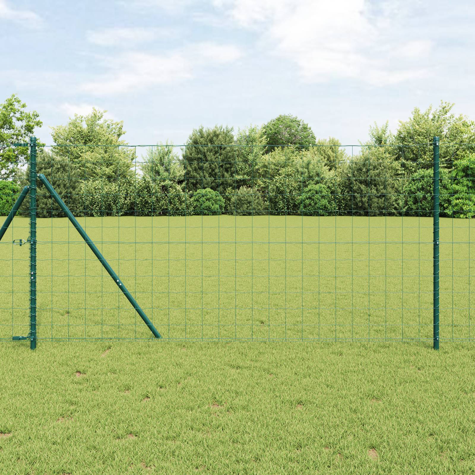 vidaXL Eurozaun mit 7 Pfosten 1.4x10 m galvanisierter Stahl Grün