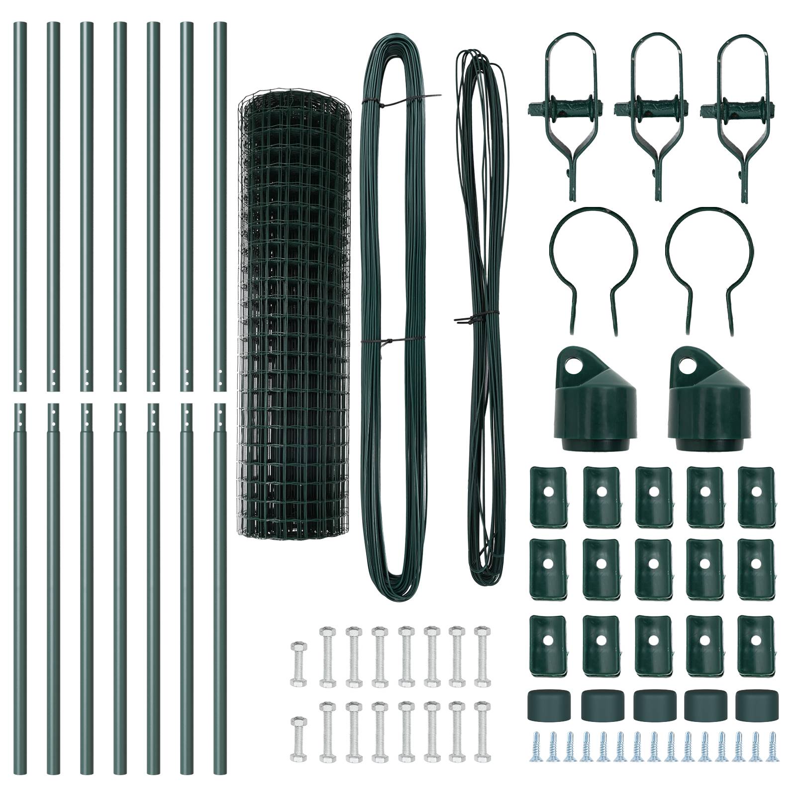 vidaXL Euro Zaun mit 7 Pfosten 1,2x10 m Galvanisierter Stahl Grün