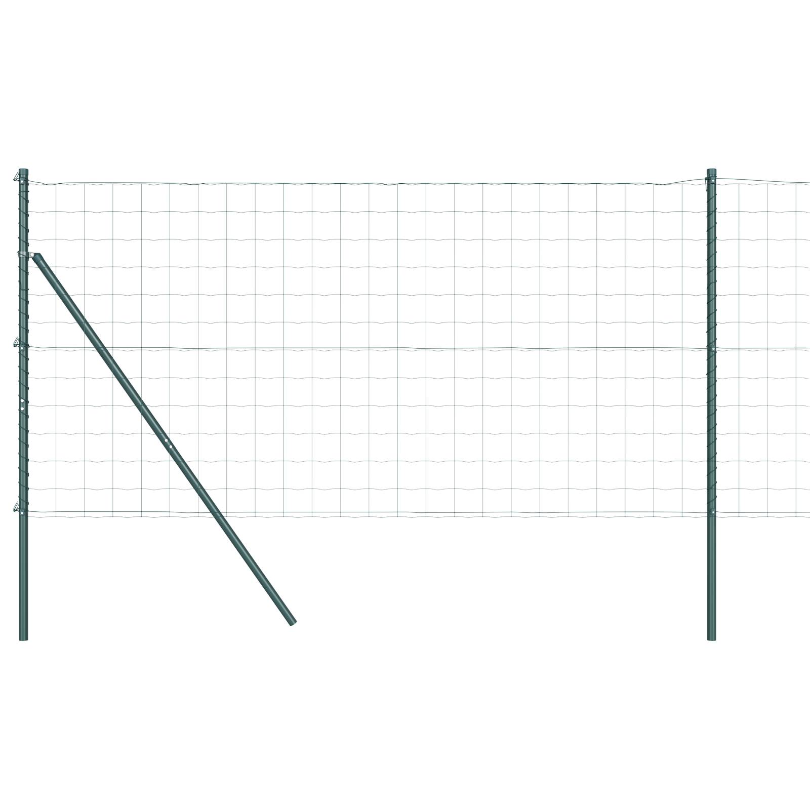 vidaXL Eurozaun mit 7 Pfosten 1.4x10 m galvanisierter Stahl Grün