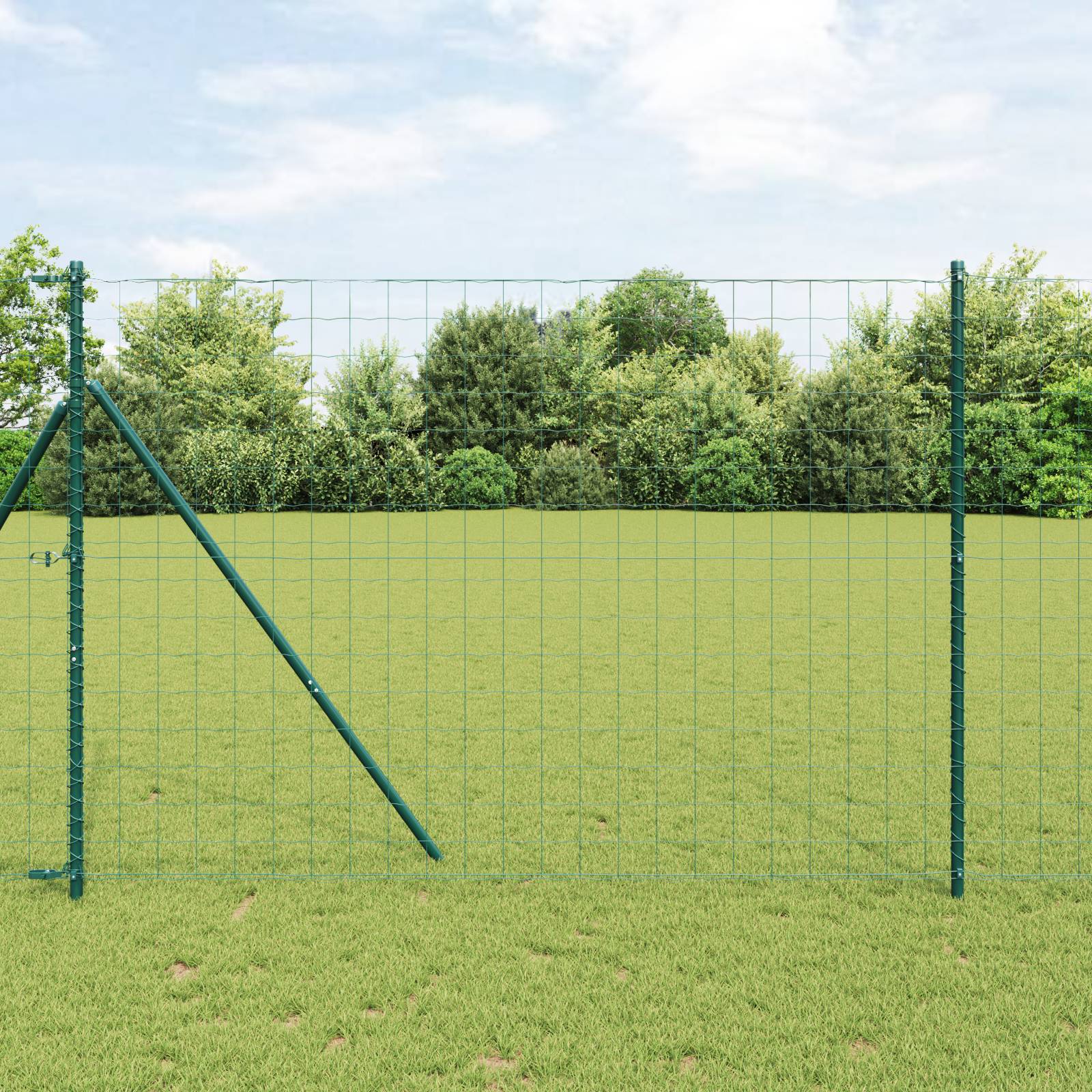 vidaXL Euro-Zaun mit 7 Pfosten 1,6x10 m Galvanisierter Stahl Grün