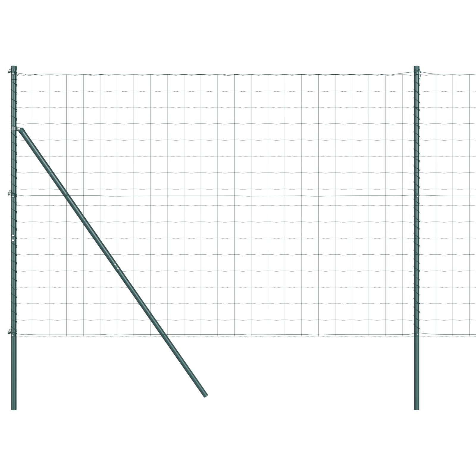 vidaXL Euro-Zaun mit 7 Pfosten 1,5x10 m verzinkter Stahl Grün