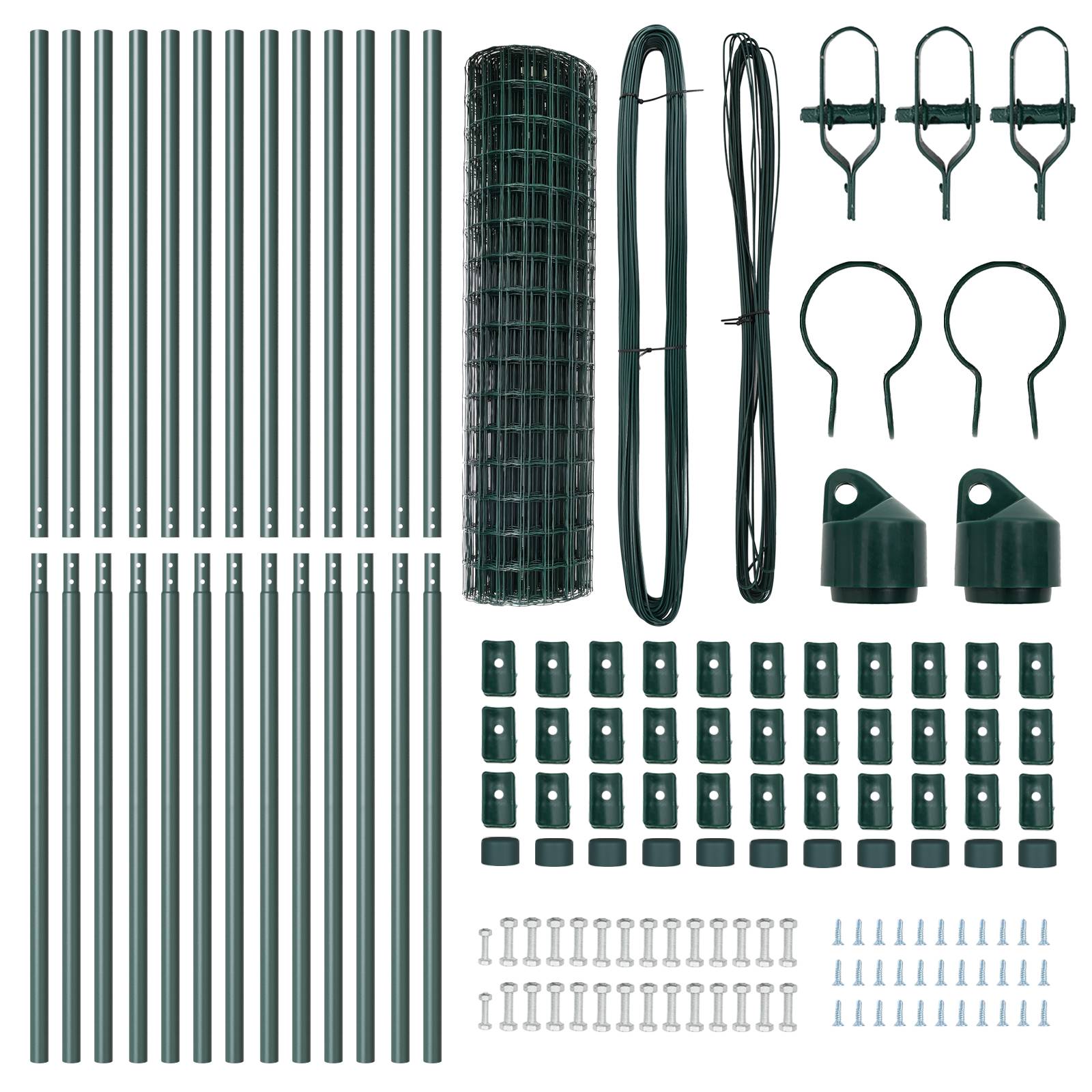 vidaXL Euro Zaun mit 13 Pfosten 1x25 m verzinkter Stahl grün