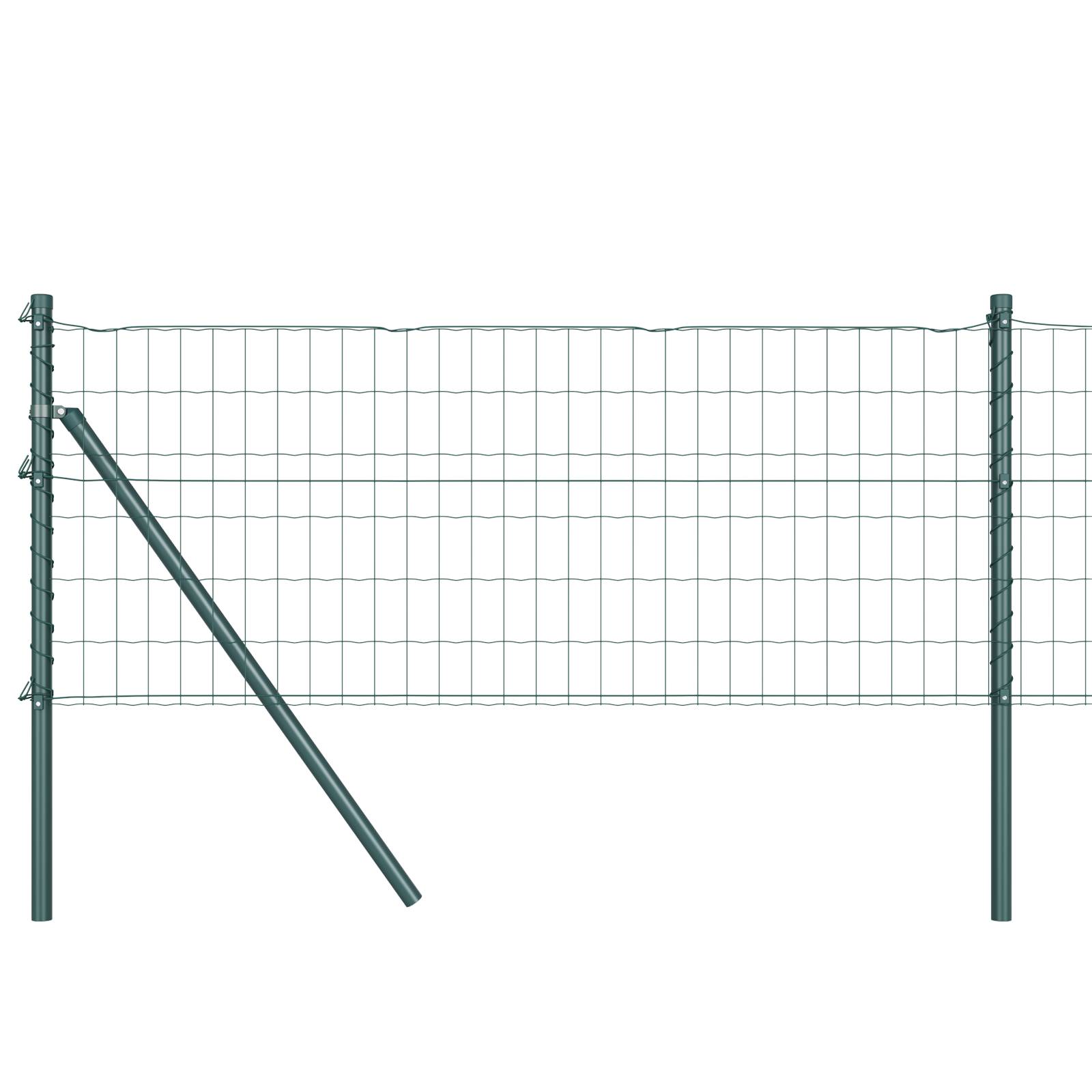 vidaXL Euro Zaun mit 13 Pfosten 0.4x25 m verzinktem Stahl in Grün