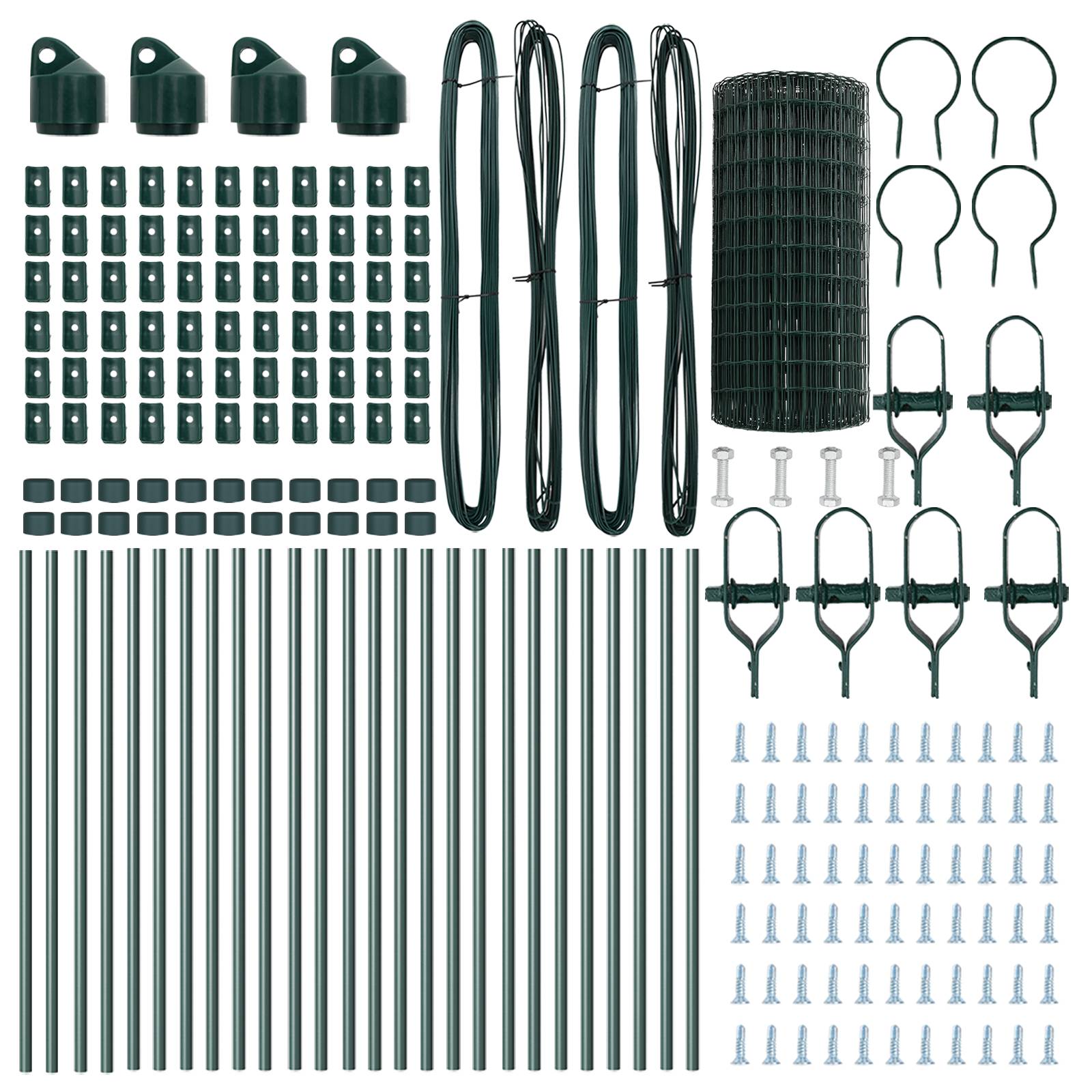 vidaXL Euro Zaun mit 13 Pfosten 0.4x50 m Galvanisierter Stahl Grün