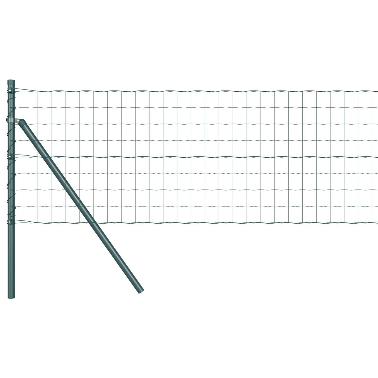 vidaXL Euro Zaun mit 13 Pfosten 0.6x50 m feuerverzinkter Stahl Grün
