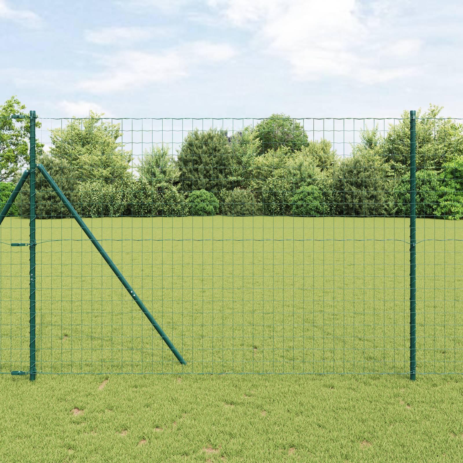 vidaXL Euro Zaun Set mit 2 Grün Metall 10 x 1,5 m Langlebig