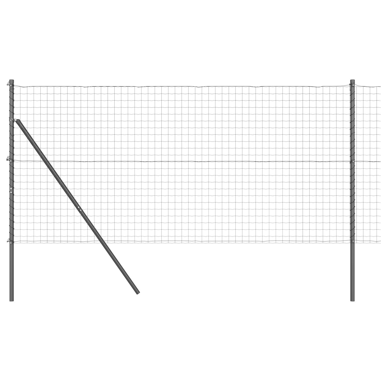 vidaXL Euro-Zaun mit 13 Pfosten 1,2x25 m Feuerverzinkter Stahl Grau