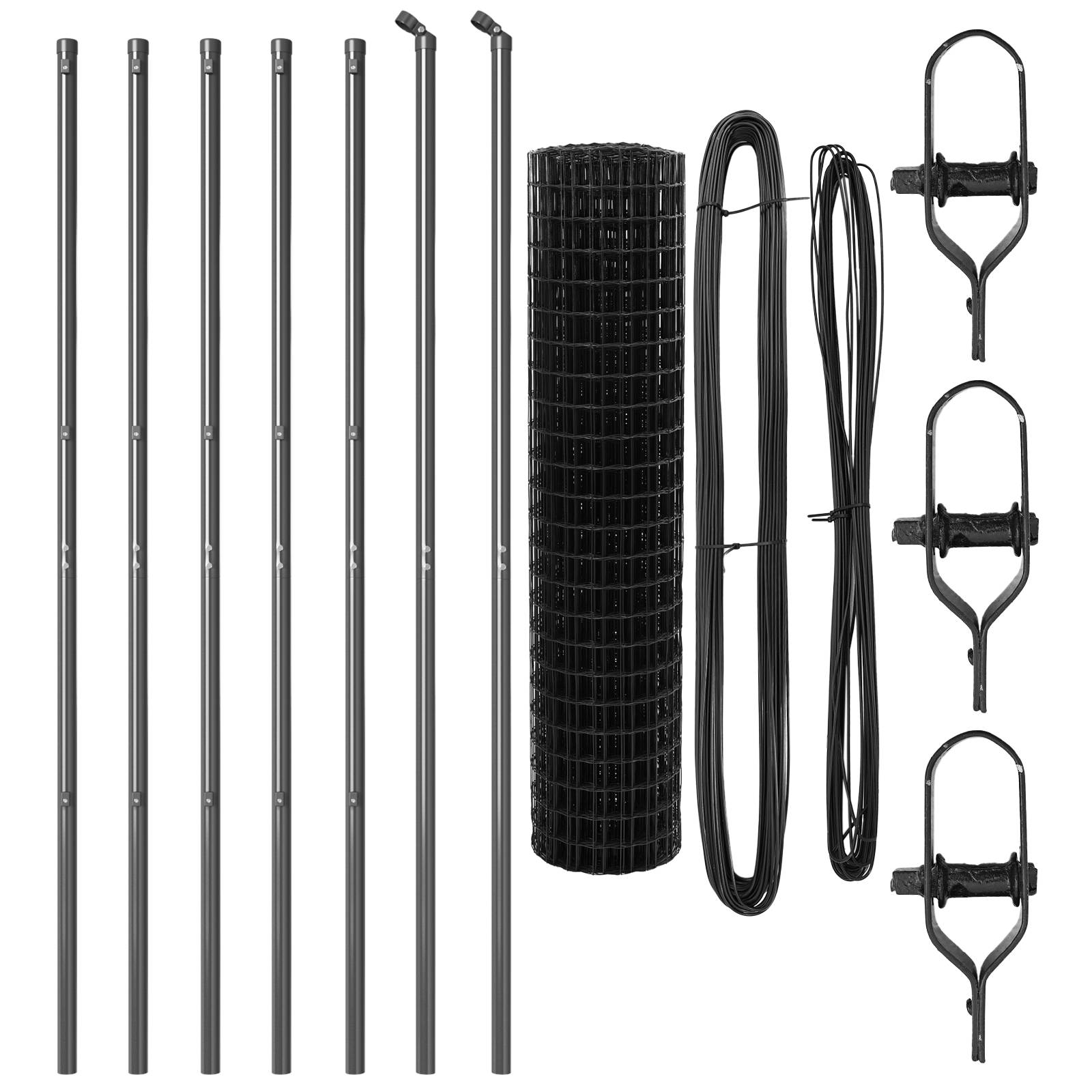 vidaXL Euro Zaun mit 13 Pfosten 1,2x25 m feuerverzinktem Stahl Grau