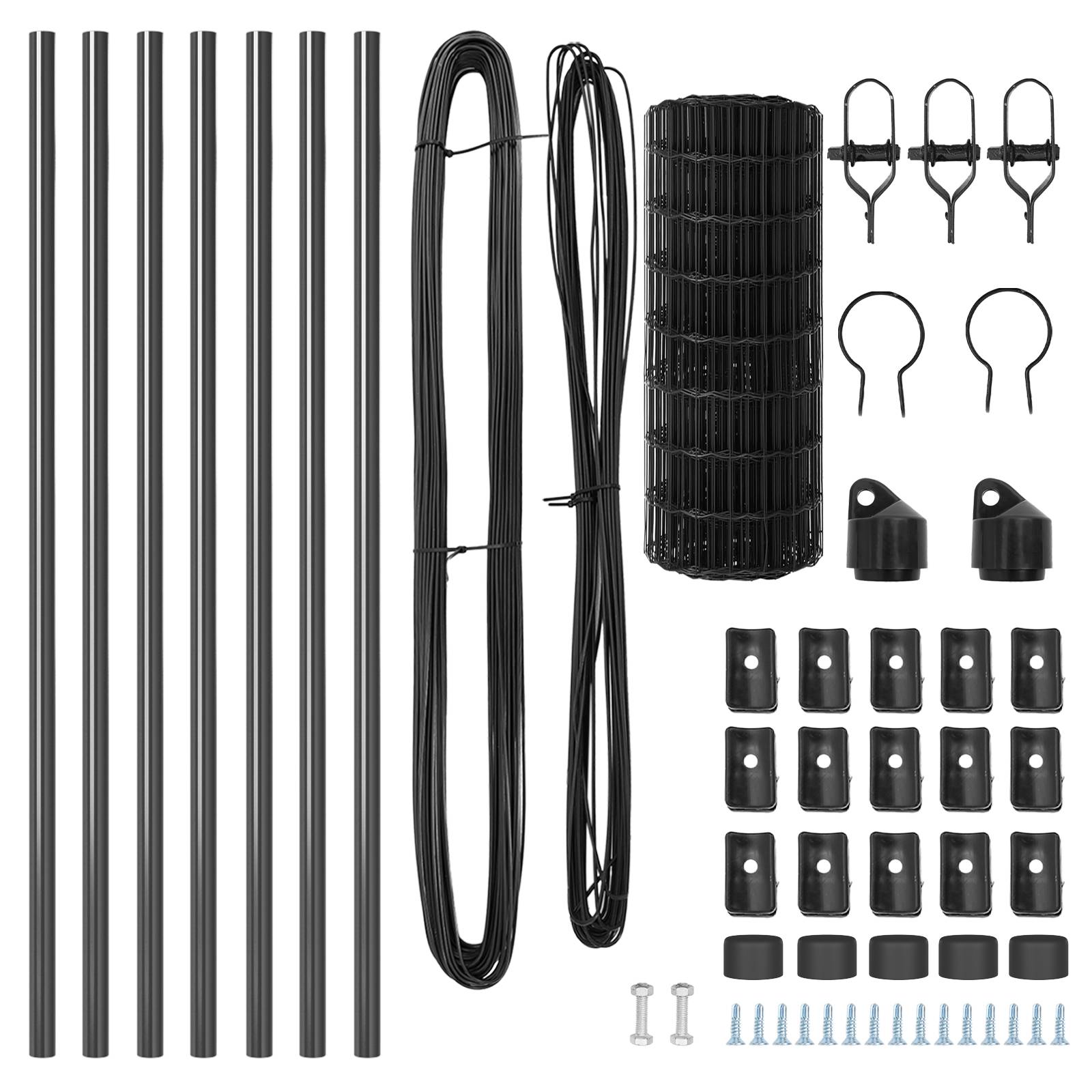 vidaXL Euro Zaun mit 13 Pfosten 0.4x25 m Feuerverzinkter Stahl Grau