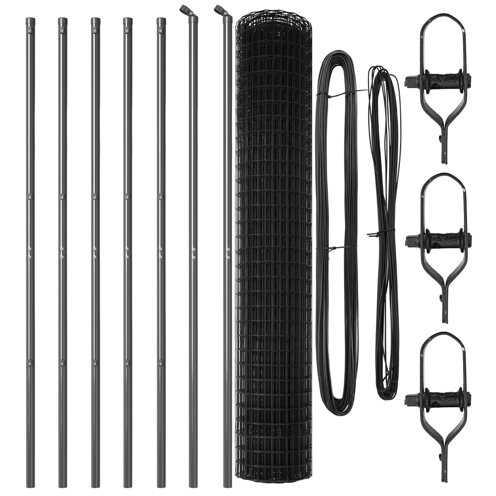 vidaXL Euro Zaun mit 7 Pfosten 1,6x10 m feuerverzinkter Stahl Grau