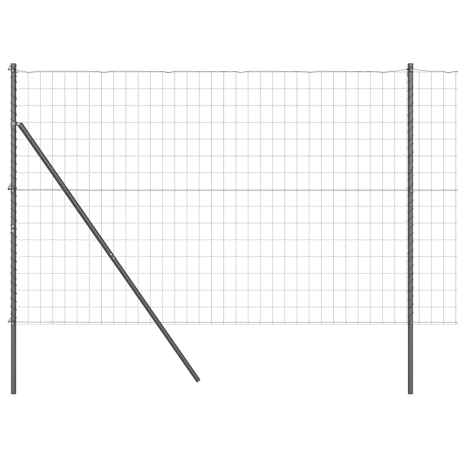vidaXL Euro-Zaun mit 7 Pfosten 1,6x10 m Verzinkter Stahl Grau